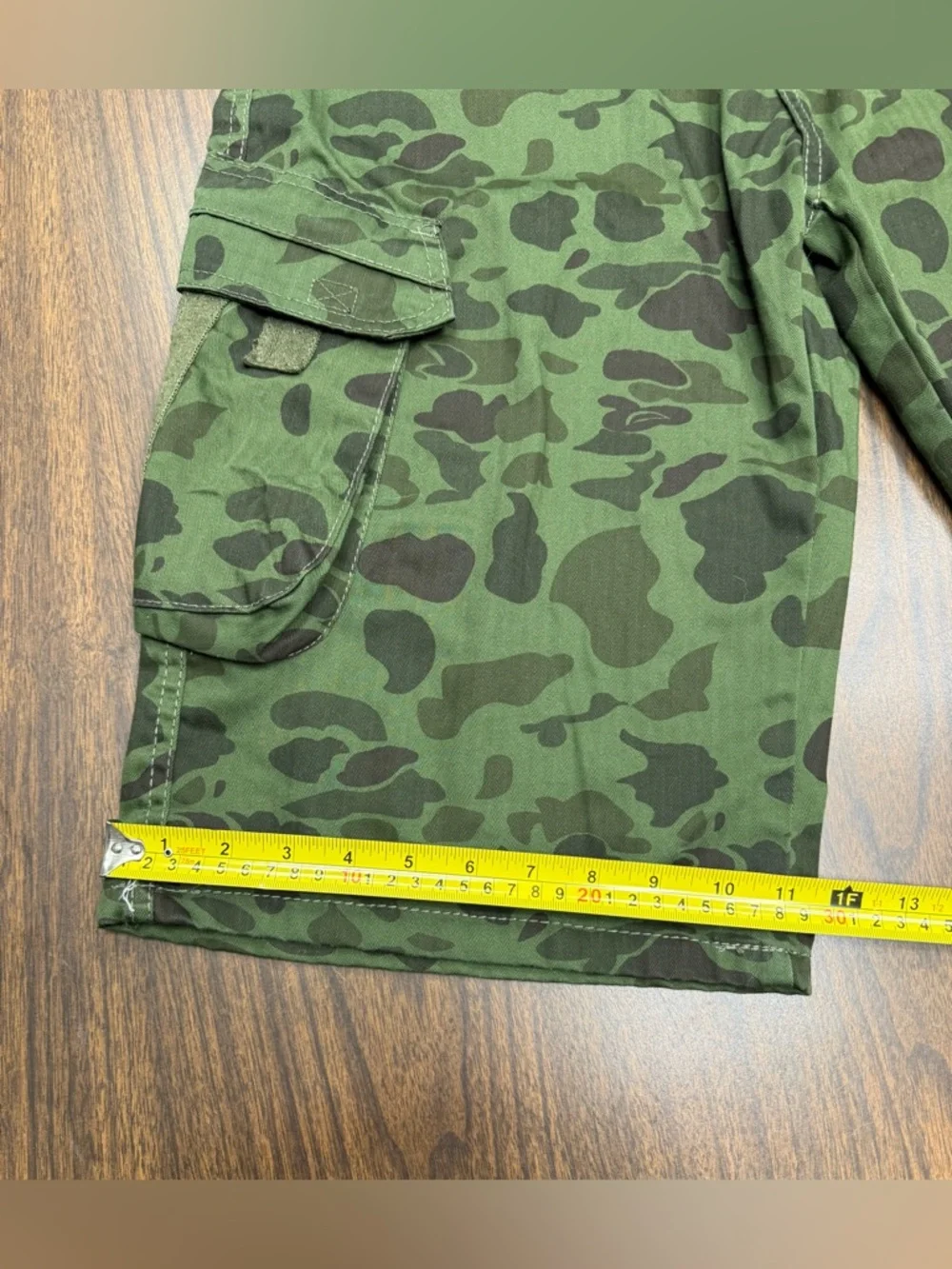 GS115 Men's Camo Cargo Shorts-Olive Green-NWT Size 34 - Picture 5 of 11